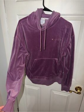 Champion Plum Velour Crewneck Hoodie